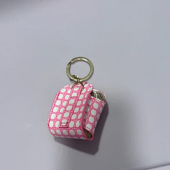 Lilly Pulitzer Airpod Holder Havana Pink Caning - Picture 2 of 2